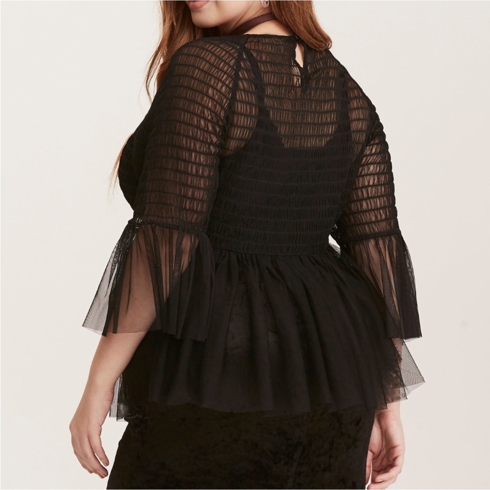 Torrid Black Sheer Blouse